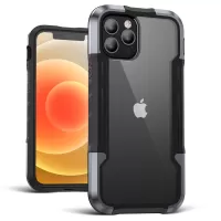 Metal TPU PC Combo Case for iPhone 12 Pro Max Military-grade Protection Cover - Black / Grey