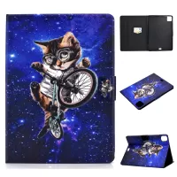 Pattern Printing Leather Stand Tablet Case for iPad Pro 11-inch (2021)/Air (2020)/Air (2022) - Cycling Cat