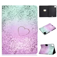 Pattern Printing Leather Stand Tablet Case for iPad Pro 11-inch (2021)/Air (2020)/Air (2022) - Glittery Element and Heart