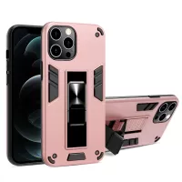 Invisible Bracket TPU + PC Phone Case [Built-in Magnetic Metal Sheet] for iPhone 12 Pro Max - Rose Gold