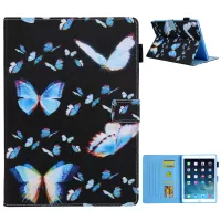 Patterned Leather Stand Smart Shell for iPad Air/Air 2/Pro 9.7 inch (2016)/iPad 9.7-inch (2018)/(2017) - Blue Butterfly