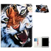 Pattern Printing Leather Cover Case with Slots and Stand for iPad 10.2 (2020) - Tiger