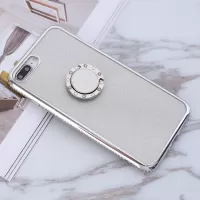 Glittery Powder Design Electroplating TPU Phone Case with Metal Kickstand [Built in Magnetic Metal Sheet] for iPhone 7 Plus/8 Plus 5.5-inch - Silver