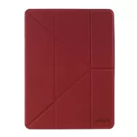 MUTURAL Origami Stand Leather Case with Pen Slot for iPad Pro 10.5-inch (2017)/Air 10.5 inch (2019) - Red