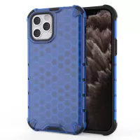 Honeycomb Pattern Shock-proof TPU + PC Hybrid Case for iPhone 12 Pro/12 - Blue