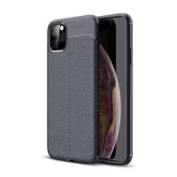 Litchi Texture TPU Back Case for iPhone 11 Pro Max 6.5 inch (2019) - Dark Blue