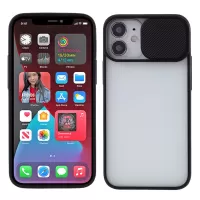 Matte PC + TPU Phone Case with Slide Camera Cover for iPhone 12 mini 5.4 inch - Black