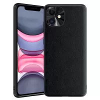 Solid Color PU Leather Coated TPU Cover for iPhone 11 6.1 inch - Black