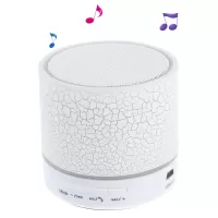 Crack Pattern A9 Stereo Bluetooth Hands-free Speaker with LED Lights Support TF Card - White