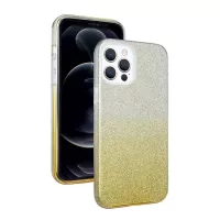 NXE 3-in-1 Gradient Color Glittery Powder Paper+TPU+PC Phone Case for iPhone 12 / iPhone 12 Pro - Yellow