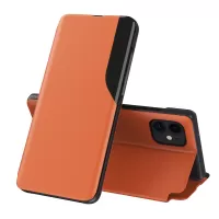 Stand View Window Shell for iPhone 11 6.1 inch Leather Case - Orange