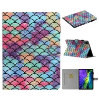 Pattern Printing Leather Stand Shell with Card Slots for iPad Pro 11-inch (2020) (2018) - Fish Scale