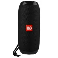 TG117 Portable Bluetooth Stereo Speaker Mesh Surface Waterproof Outdoor Speaker with Mic for iPhone X Etc. - Black