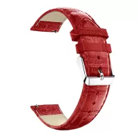 20mm Crocodile Texture Genuine Leather Watch Wrist Band for Samsung Galaxy Gear Sport - Red
