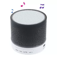 Crack Pattern A9 Stereo Bluetooth Hands-free Speaker with LED Lights Support TF Card - Black