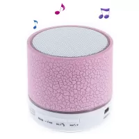Crack Pattern A9 Stereo Wireless Bluetooth Hands-free Speaker with LED Lights Support TF Card - Pink