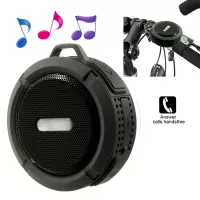 C6 Waterproof Shower Handsfree Bluetooth Speaker with Suction Cup - Black