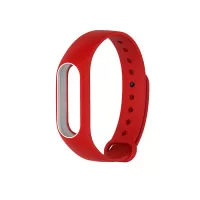 Anti-lost TPU Watch Band Replacement for Xiaomi Mi Band 2 - Red + White