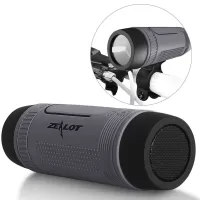 ZEALOT S1 Outdoor Bike Mount Waterproof Wireless Bluetooth Speaker with Flashlight/Power Bank/TF/FM Function - Grey