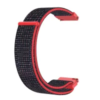 For Samsung Galaxy Watch 42mm SM-R810 20mm Loop Fastener Nylon Watch Band Strap - Black / Red