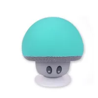 Mushroom Portable Bluetooth Wireless Stereo Speaker Mini Subwoofer with Suction Cup and Mic - Cyan