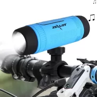 ZEALOT S1 Outdoor Bike Mount Waterproof Wireless Bluetooth Speaker with Flashlight/Power Bank/TF/FM Function - Blue