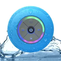Mini Bluetooth Portable Waterproof Wireless Hands-free Speakers with LED Light Subwoofer - Blue