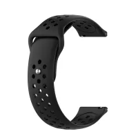 20mm Breathable Holes Silicone Bracelet Wristband Strap Replacement for Samsung Galaxy Watch 42mm SM-R810 - Black