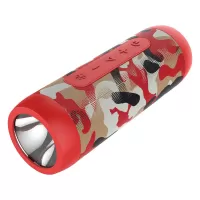 ZEALOT S22 Portable Waterproof Bluetooth Speaker FM Radio Boombox Wireless Music Speaker with Flashlight - Camouflage Red