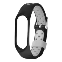 Dual Color Silicone Smart Bracelet Replacement Strap for Xiaomi Mi Smart Band 4 - Black / Grey
