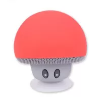Mushroom Portable Bluetooth Wireless Stereo Speaker Mini Subwoofer with Suction Cup and Mic - Red