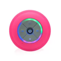 Mini Bluetooth Portable Waterproof Wireless Hands-free Speakers with LED Light Subwoofer - Rose