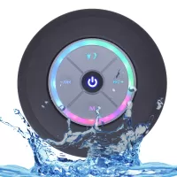 Mini Bluetooth Portable Waterproof Wireless Hands-free Speakers with LED Light Subwoofer - Black