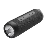 ZEALOT S22 Portable Waterproof Bluetooth Speaker FM Radio Boombox Wireless Music Speaker with Flashlight - Black