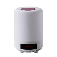 LED Night Light Bluetooth Speaker with Alarm Clock Touch Control Table Lamp - Pink