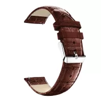 22mm Crocodile Texture Genuine Leather Watch Band Bracelet Strap for Huawei Watch GT - Brown