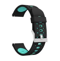 20mm Dual-colors Silicone Smart Watch Replacement Band for Samsung Galaxy Watch 42mm - Black/Cyan