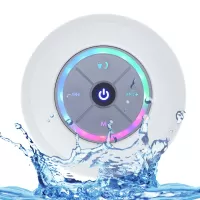 Mini Bluetooth Portable Waterproof Wireless Hands-free Speakers with LED Light Subwoofer - White