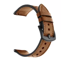 22mm Genuine Leather Replacement Smart Watch Strap for Samsung Galaxy Watch 46mm - Brown