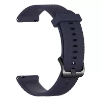 22mm Textured Soft Silicone Strap Watch Band Replacement for Garmin Vivoactive 4 - Dark Blue