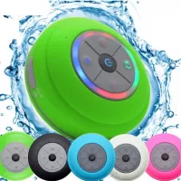Mini Bluetooth Portable Waterproof Wireless Hands-free Speakers with LED Light Subwoofer - Green