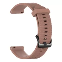 22mm Textured Soft Silicone Strap Watch Band Replacement for Garmin Vivoactive 4 - Brown