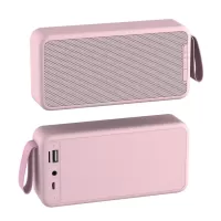 XS MAX Subwoofer Multi-function TWS Wireless Bluetooth Speaker FM Radio Music Player with Lanyard - Pink
