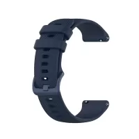 20mm Silicone Watchband Strap for Samsung Galaxy Watch4 Classic 46mm 42mm/Galaxy Watch4 44mm 40mm/Garmin Vivoaction 3/Vivoaction 3 Music/Venu, Grid Texture Smart Watch Band Replacement - Navy Blue