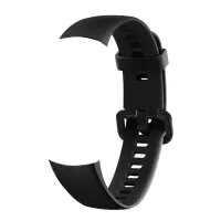 Silicone Bracelet Strap Watch Strap Adjustable Wristband Replacement for Honor Band 5 - Black