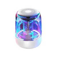 Portable Bluetooth Wireless LED Light Subwoofer Hands-free Stereo Speakers - Silver