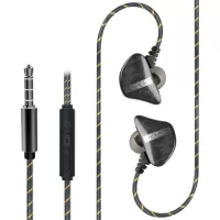 3.5mm Wired Hands-free with Microphone Smart Phone Earphone - Black