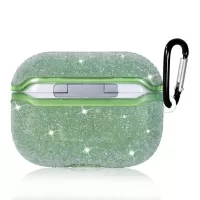 Diamond Decor Protective Case Cover with Hook for Apple AirPods Pro - Green