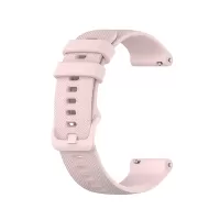 20mm Grid Texture Silicone Watch Strap for Polar Ignite/Garmin Vivomove 3, Replacement Smart Watch Band - Pink