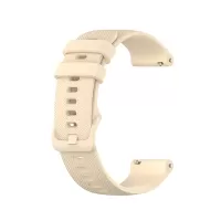 20mm Grid Texture Silicone Watch Strap for Polar Ignite/Garmin Vivomove 3, Replacement Smart Watch Band - Beige
